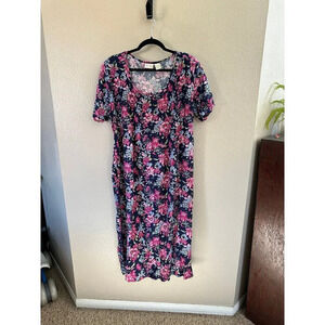 Erika Women's Short Sleeve Floral Midi Dress,‎ floral midi dress, womens dress